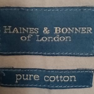 HAINES & BONNER of London pink blue yellow and white plaid shirt Size Large